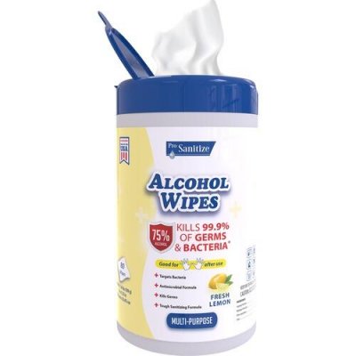 ProSanitize Multi Purpose Alcohol Wipes Fresh Lemon Scent-80 wipes