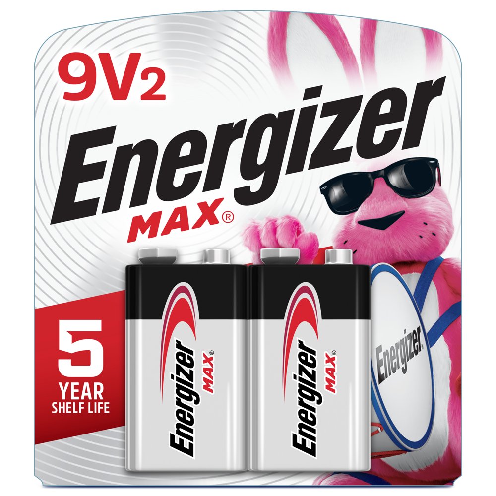 Energizer MAX Alkaline 9V Batteries, 2 per Pack