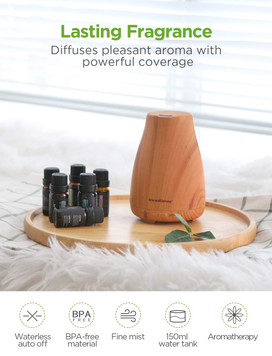 InnoGear 150 ml Aromatherapy Diffuser with 6 Scents of Essential Oil