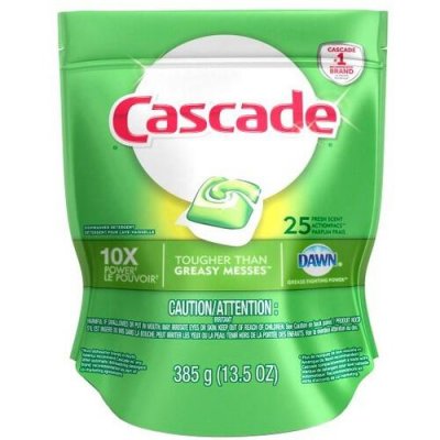 Cascade Original Detergent Pacs, pack of 125