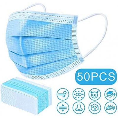 Disposable 3 Ply Face Mask Box of 50