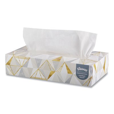 Kleenex White Facial Tissue, 2-Ply, White, Pop-Up Box, 125 Sheets per Box