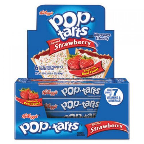 Kellogg's Pop Tarts, Frosted Strawberry, 3.67 oz, 2 per Pack, 6 Packs per Box